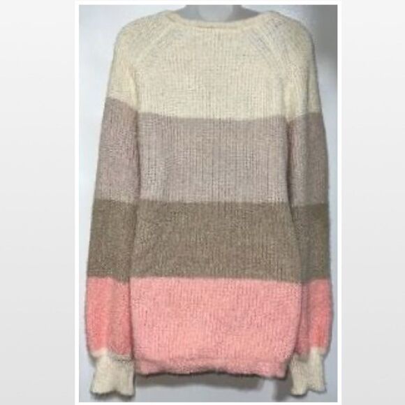New Adyson Parker Sweater Womens Color Block Striped Knit Oversized Plus 2X - Picture 7 of 15